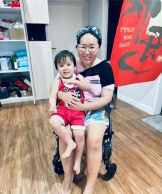Joyce, recovering after a postpartum stroke, able to hold her baby again